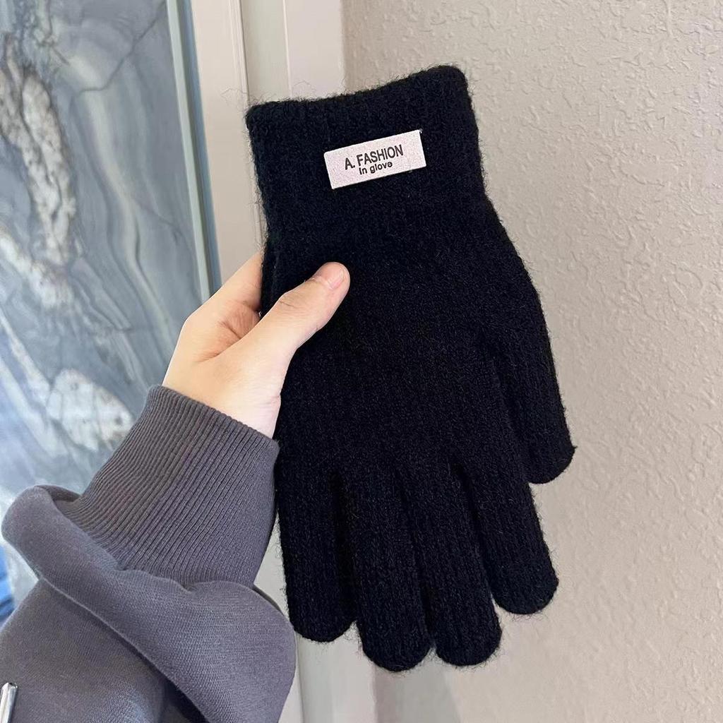 Korean Style Winter Touchscreen Knitted Gloves - Cute, Warm, Cold-Proof for Female Students & Cycling