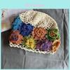 Ethnic Flower Knit Hat For Women With Breathable Cotton Blend For Spring And Summer Comfort