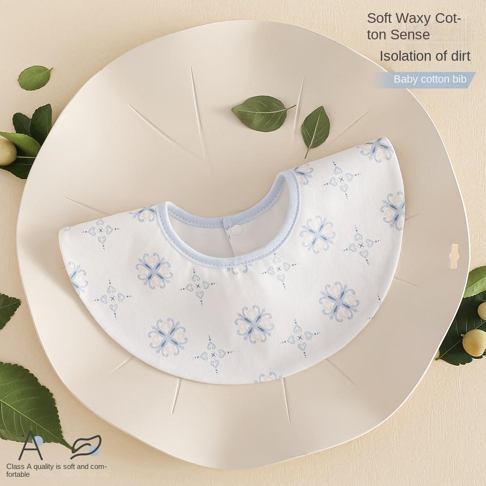 Round Neck Baby Cotton Bibs Waterproof Saliva Towel Cloths Baby Drooling Bibs  Feeding Accessories