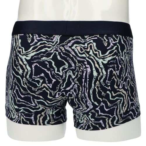Emporio Armani Classic Pattern Mix Boxer Shorts, Front Closure, EU Size, Men's, Navy, 54045049
