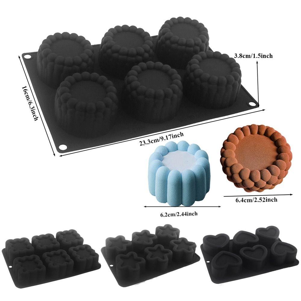 Non-stick Mousse Cake Mold 6 Cells Chocolate Dessert Baking Mold Soap Mould  Kitchen Tools