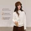 SLLSKY Women's Korean Style Mock Neck Button-Down Knit Cardigan