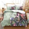 Cool Classic Dark Fantasy Samurai Anime Murder Princess Bedding Set 1 Duvet Cover + 2 Pillowcases HD Digital Print Bed Linen