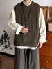 Men's High-End Retro Japanese Sleeveless Sweater Vest - Autumn/Winter Fashion