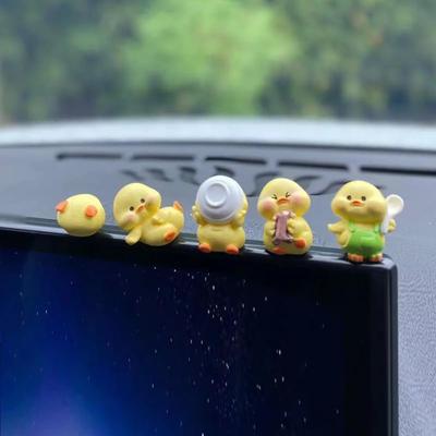 5 Pcs Cute Car Dashboard Accessories,Duck Car Rear View Mirror Decorations | Mini Figurines Women Dashboard Home Computer Garden Office