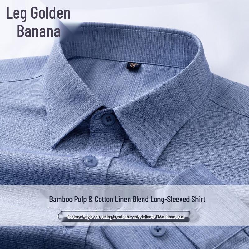 

Men s Business Casual Linen Blend Long-Sleeve Shirt 44