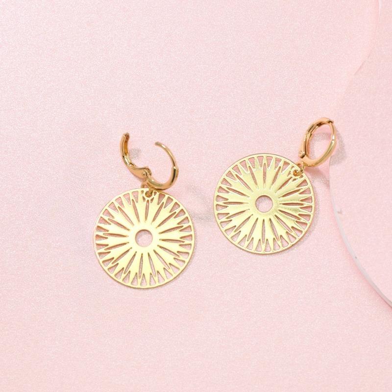 High-End Sonnenblume Elegant Retro Rund Hohl Ohrdekoration