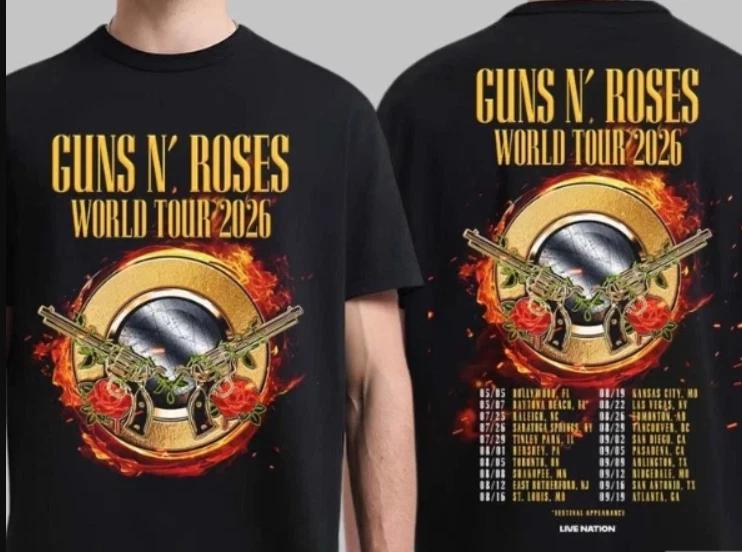 Guns N  Roses World Tour 2026 North American Schedule Dates T-Shirt S