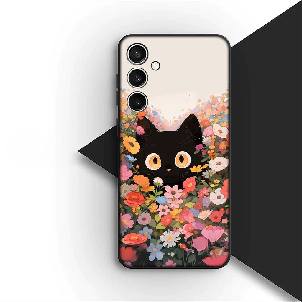 Cover for Samsung Galaxy S10 S8 S9 Plus A33 A34 A31 70 A71 A72 Note 20 9 8 S10E Casing Phone Case Cartoon Cat Meow Kitten