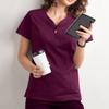 Nurse Uniform for Men Women Nursing Short Sleeve V-neck Blouse Scrubs Tops with Pocket Working Protective Clothes