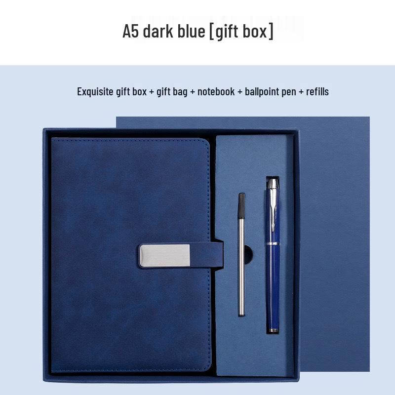 Personalized A5 Soft Leather Notebook Gift Set - Elegant Business Diary with Buckle