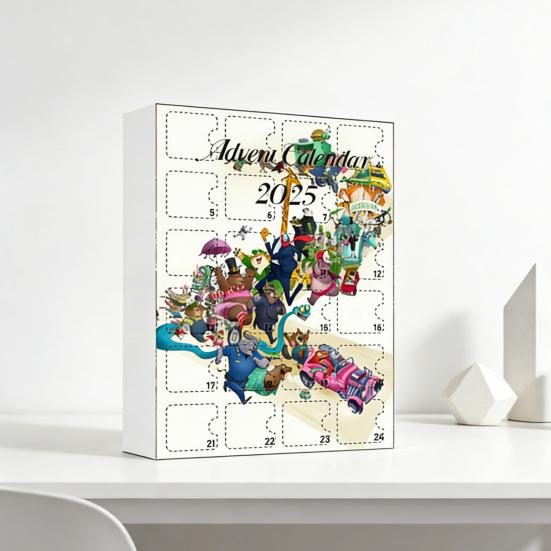 Kalendarz Adwentowy 24-dniowe Odliczanie do Świąt z 24 Akrylowymi Ozdobami Kreskówkowymi Zwierzętami Prezenty z Motywem Anime dla Dzieci Dorosłych Fanów