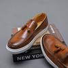 Fashion Men Tassel Loafers Shoes Leather Business Shoes Designer Wedding Party Shoes Mens Flats Driving Shoe Men Big Size 47 48