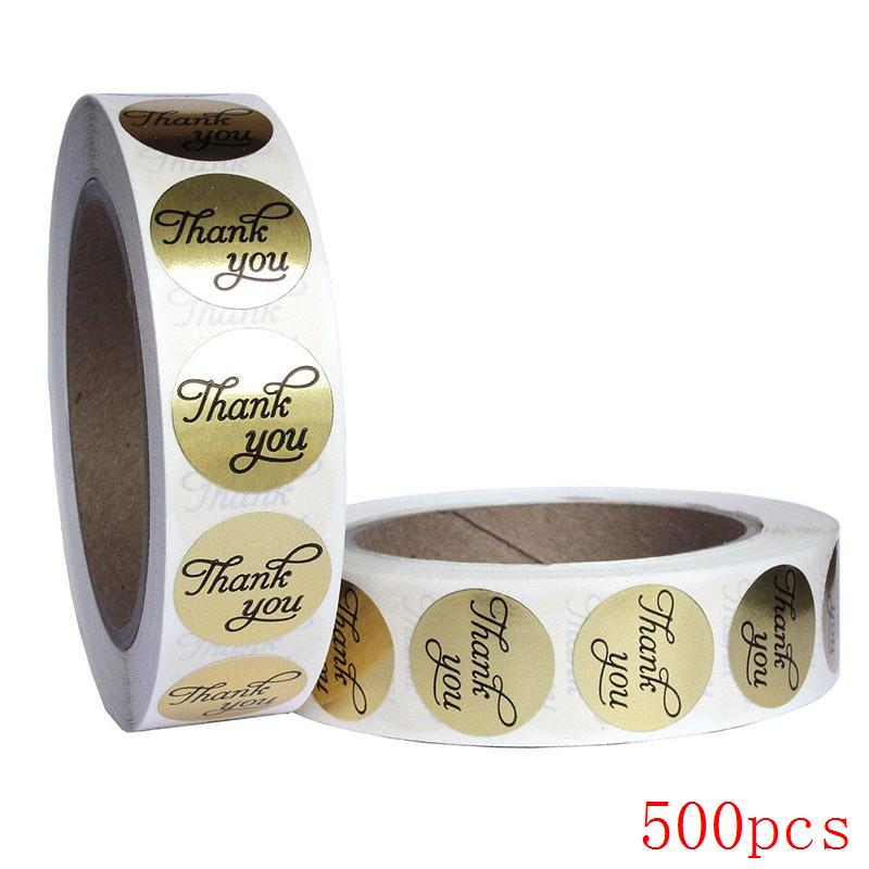 "Thank You " Stickers Round Gold Seal Labels 50-500Pcs Labels Stickers Scrapbooking For Package Stationery Sticker