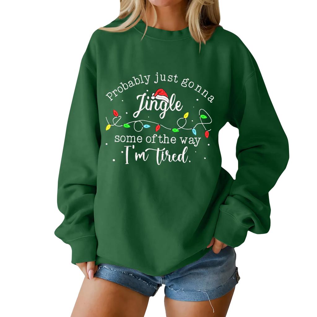 Weihnachts-T-Shirts und Sweatshirts, Damen-Sweatshirts, Langärmelige Pullover-Sweatshirts, Damen-Langarmtops