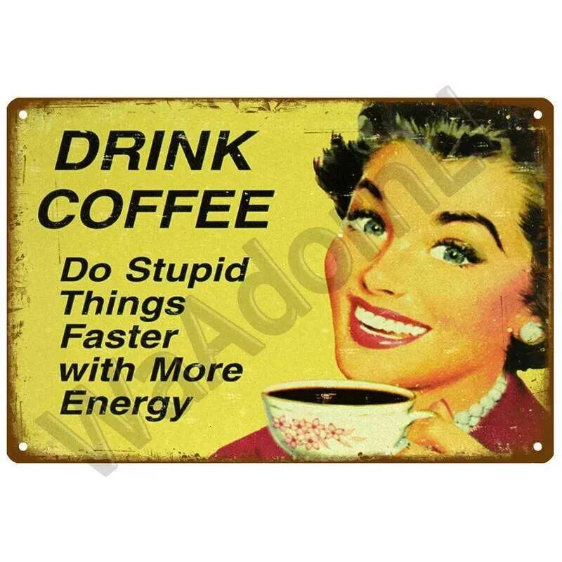 

Vintage Metal Tin Sign for Coffee Kitchen Bar Decor, Retro Wall Art Plaque, Iron Painting Poster 26T0104 26T0104 20x30cm