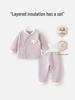 Infant Quilted Winter Set: Baby Warm Underwear with Split Clothes, Autumn Pants & Shirts
