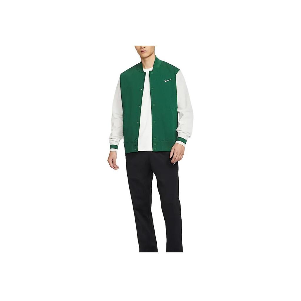 Nike Logo Color Block Fleece Sports Jacket Men Jackets Canyon-Green IB8766-341