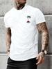 Herren Sommer Freizeit Locker Größe 100% Baumwolle Kokospalmen Druck Rundhals Kurzarm T-Shirt Top