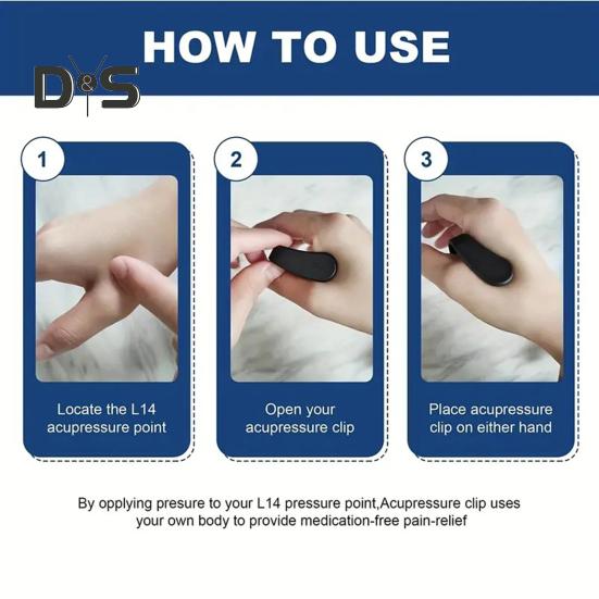 5 Stück Akupressur-Clip zur Linderung von Migräne, Handdruckpunkt-Clip, tragbar, für Männer und Frauen, Kopfschmerzen, Spannungslinderung, Massage-Handclip