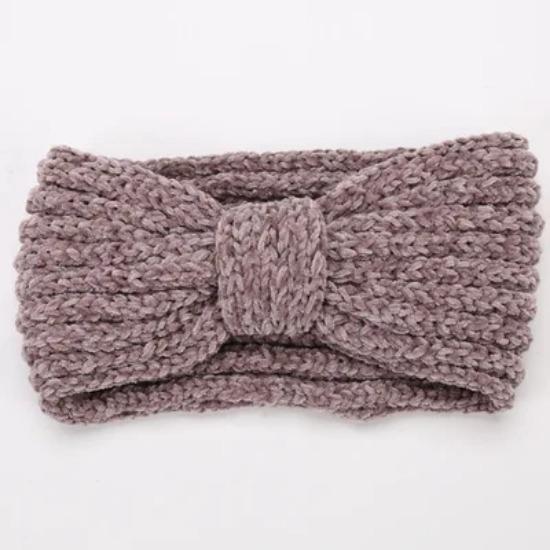 

Новая женская осенне-зимняя шенилловая повязка для волос, мягкая толстая высокоэластичная теплая вязаная повязка на голову, шерстяной бант, головной убор, аксессуары
