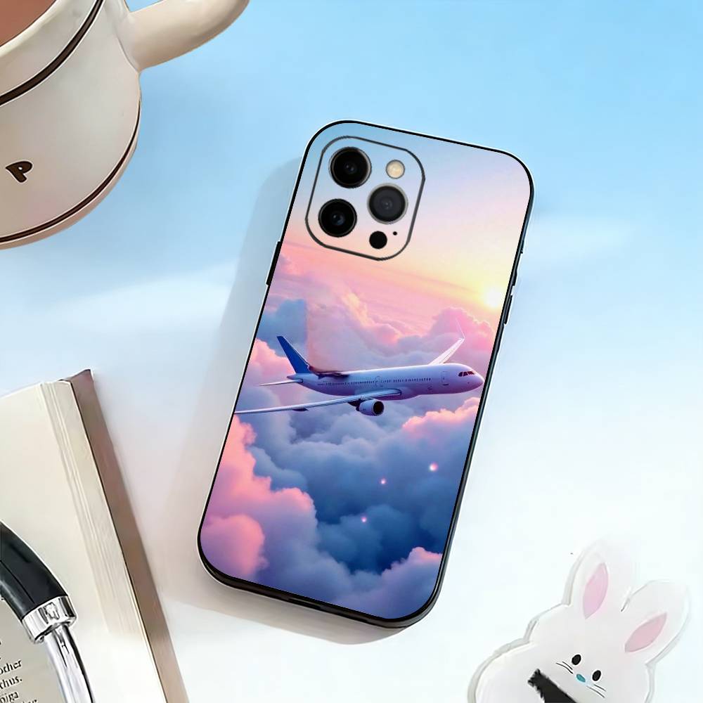 A-Airplane Plane  Phone Case For iPhone 17, 16,15,14,13,12,11 Plus,Pro Max, Others Soft Black Cover