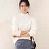 TUHUANG Women's Thickened Pure Wool Beaded Turtleneck Sweater