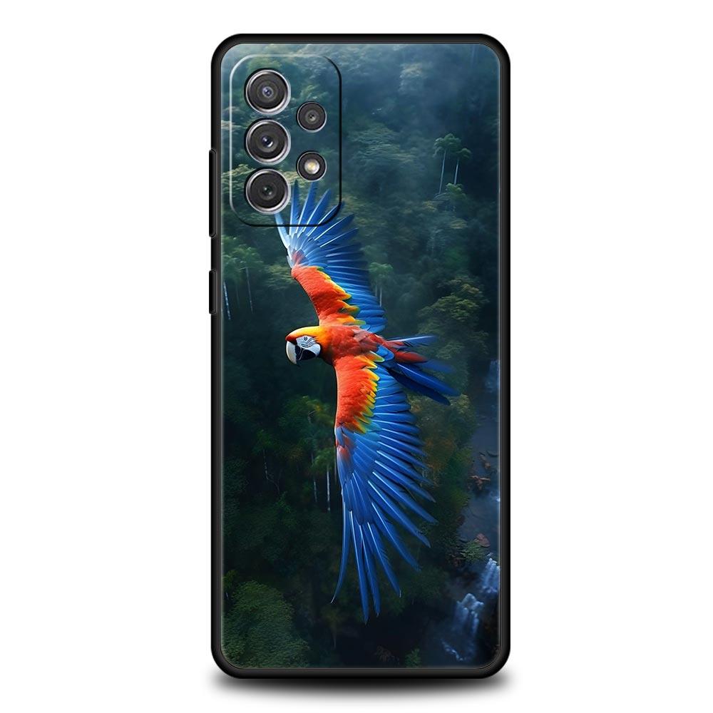 Parrot Bird Phone Case for Samsung A51 A71 A72 A21S A12 A11 A15 A25 A31 A41 A23 A33 A53 A73 A03S A05S A13 5G A35 A55 Cover