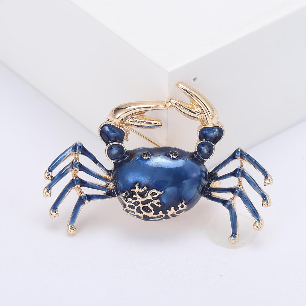 European and American Popular Retro Temperament Versatile Oil Crab Brooch Pin Suit Shirt