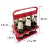 Wine Basket 6 Pack Half Dozen Foldable Wine Bottle Rack Shatterproof Portable KTV Handheld Beer Rack For Bar Knife holder kitch