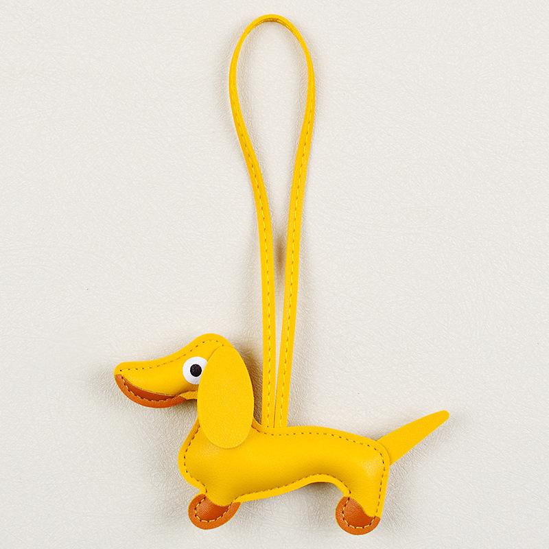 Dopamine Dachshund Pendant Bag Versatile Pendant Niche PU Cute Fashion Puppy Car Keychain Accessories