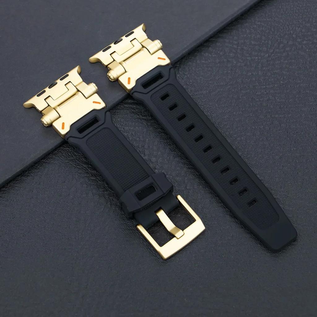 Silicone Sport Band for Apple Watch Ultra 49mm 45mm 42 44mm Rubber Strap for iWatch Series 9 8 7 Se 6 5 4 Ultra 2 49 Correa