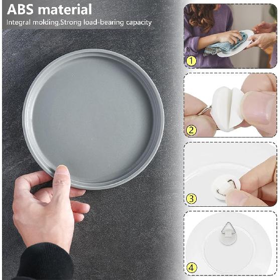 30pcs Adhesive Plate Hangers Invisible Vertical Wall Art Display Holder,Picture Hangers Without Nails,Photo Fram Sticky Hanging Hooks,No Wall Damage