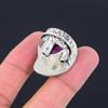 925 Silver Kashmir Ruby Stone Artisan Mother Stackable New Ring Jewelry Size 7.5