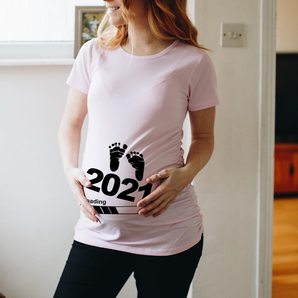 Cerniera Carico Bebè Donna Incinta Divertente Maglietta Ragazza Maternità Annuncio Gravidanza Maglietta Vestiti Mamma