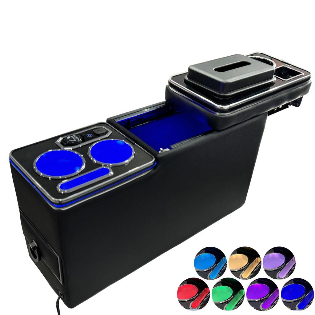 AuoKeer Console Breathing Seven Color Toyota Armrest 80 70 60 USB Easy Storage Box Voxy, Noah, Estima, Esquire, Box, Lamp, Conversion, Console,