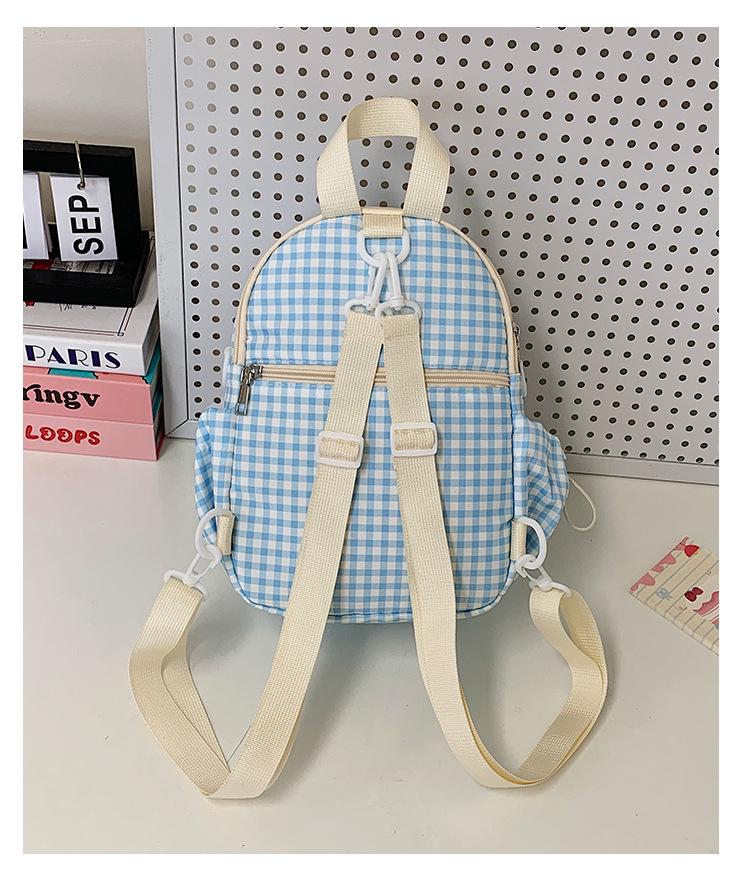 Japanese & Korean Jelly Versatile Plaid Double Shoulder Bag - Large Capacity for Students & Outdoor Use