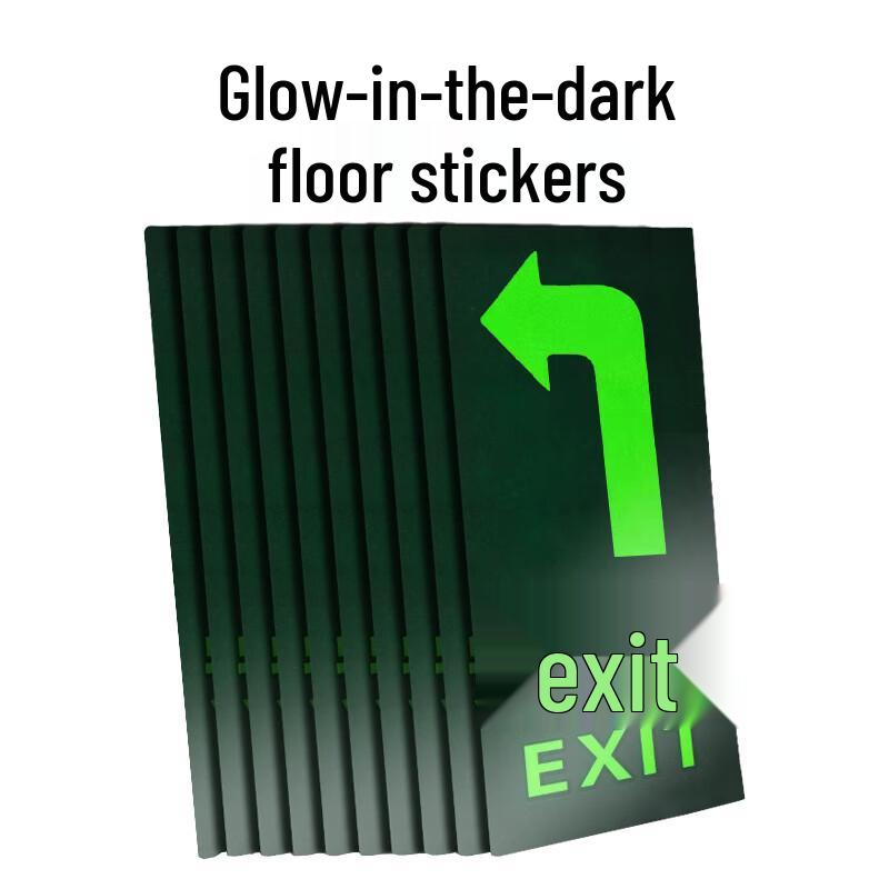 Jiuweiya Luminous Safety Exit & Evacuation Floor Stickers (20 pcs)