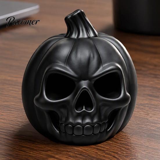 Festival Party Supplies 3D Printed Pumpkin Skull Figurine, Blank DIY Paint Halloween Spooky Desktop Ornaments Statue, Ornament for Decoration