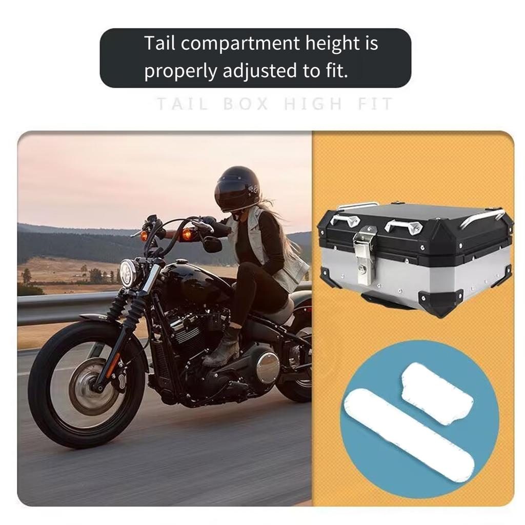 Motorcycle Top Box Trunk Pad Rear Box Backrest Cushion With Quick Stick On Mounting For Passenger Comfort