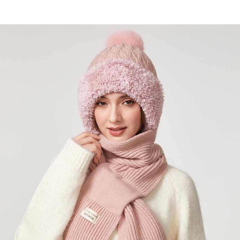 

Осень Зима Теплая Шерстяная Шапка Ромбовидный Узор Уличная Велосипедная Флисовая Толстая Длинная Шаль Двусторонняя Вязаная Шапка розовый