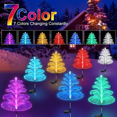 1 confezione da 5 strati di luci solari per fontana a forma di medusa, luci per albero di Natale con stelle, luci LED per esterni che cambiano colore