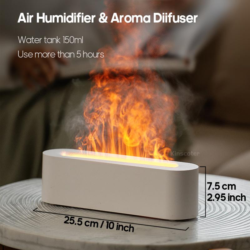 Flame Aroma Diffuser Air Humidifier Ultrasonic Cool Mist Maker Fogger LED Essential Oil Difusor Fragrance Home