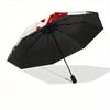 1pc Snowman Automatic Folding Umbrella - 8-Rib Iron Frame, Windproof, Portable Sunshade with Plastic Handle for Travel & Outdoor Activities,