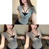 Summer Girl Butterfly Knot Lace T Shirt With Embroidery For Casual Wear