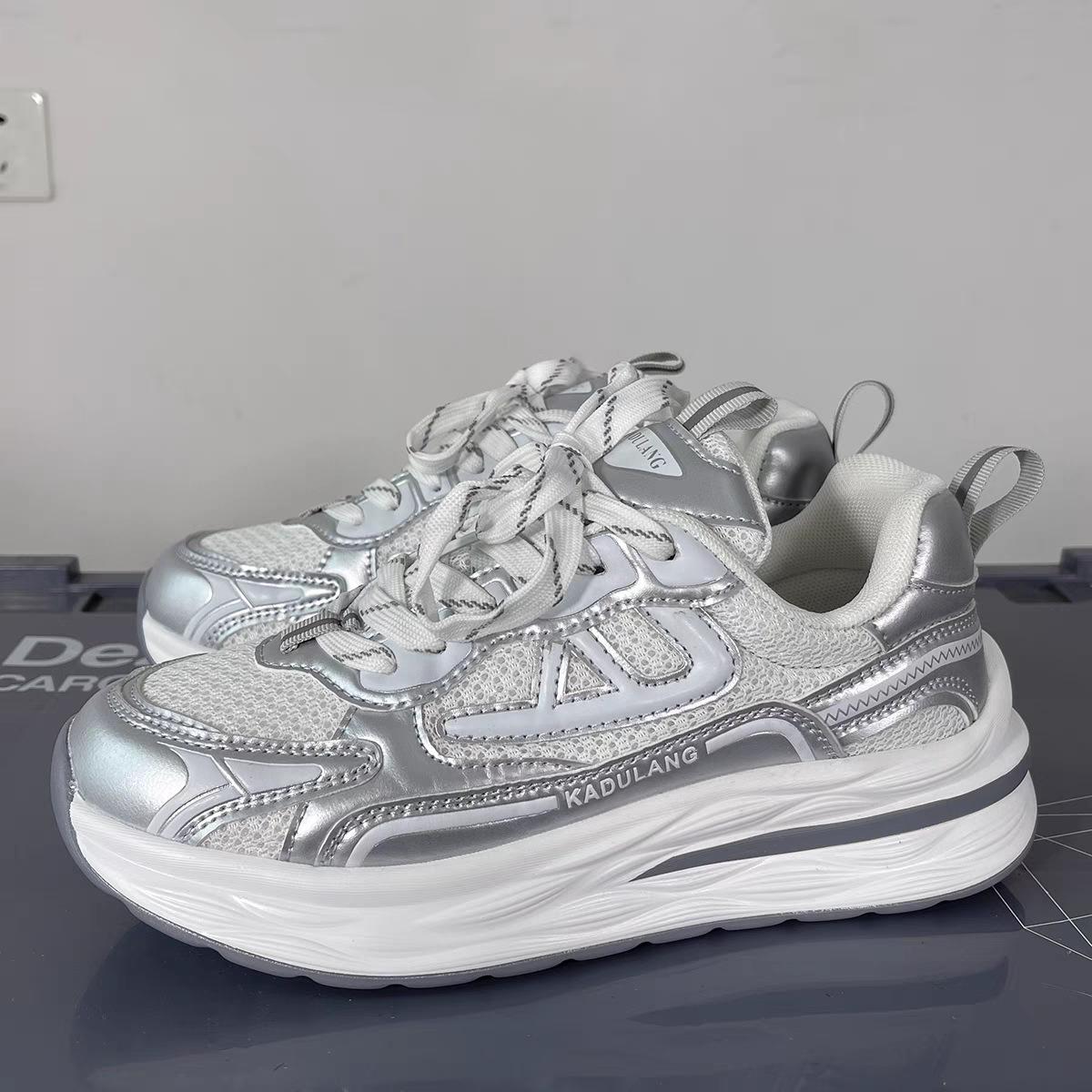 

Langfu couple versatile height increase retro sports casual shoes niche platform men s shoes dad shoes color matching women s shoes 44