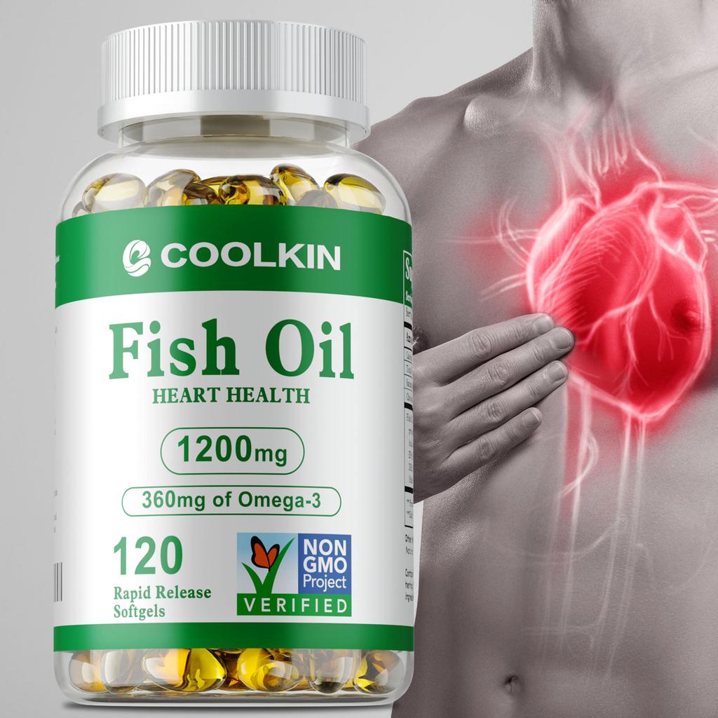 Premium deep-sea fish oil Omega-3 capsules, scientifically formulated with EPA and DHA, support heart and joint health.
