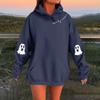 Women's Solid Color Long Sleeve Casual Halloween Print Pullover Hooded Sweatshirt