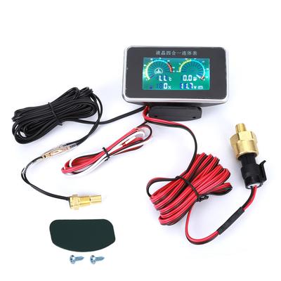 Voltímetro digital LCD para carro DC 9V36V 4 em 1, medidor de combustível, temperatura da água, pressão do óleo