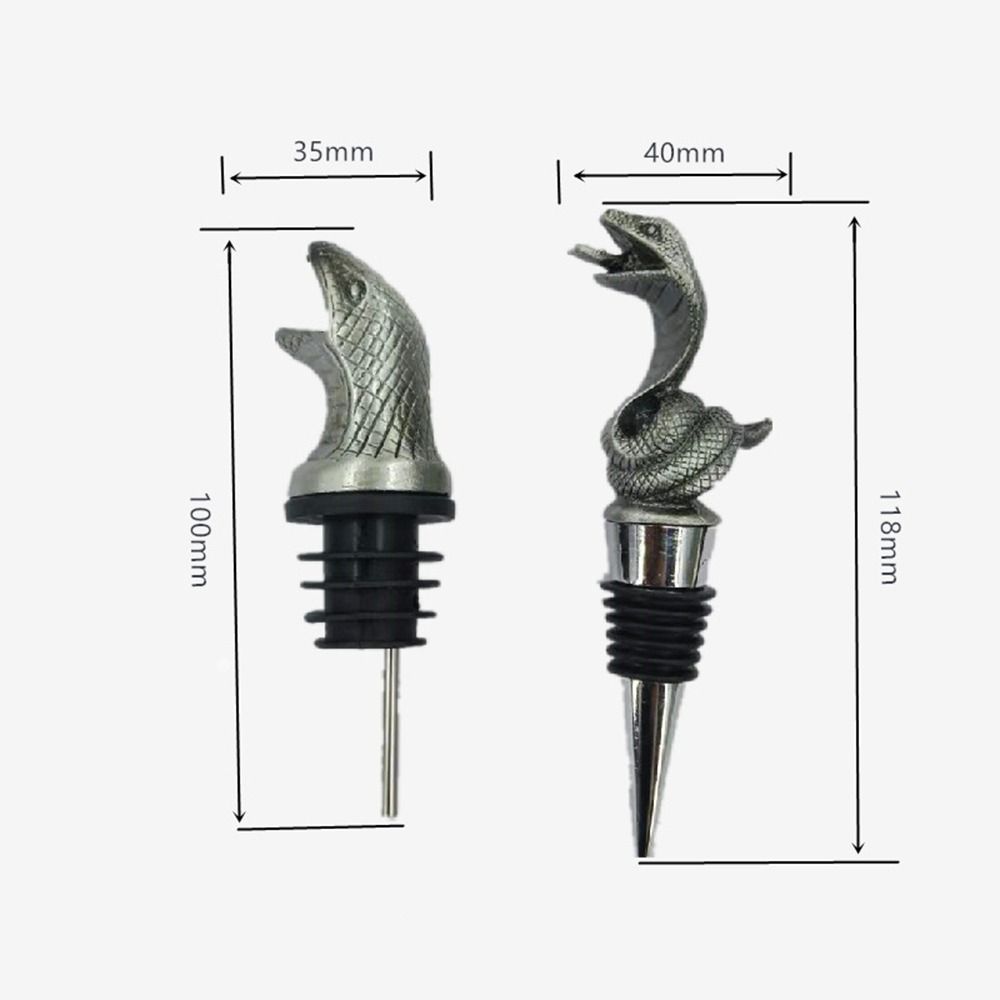 Zinc Alloy Wine Pourer Ornament Wine Aerators Unique Snake Bottle Stoppers  for Kitchen Accessories